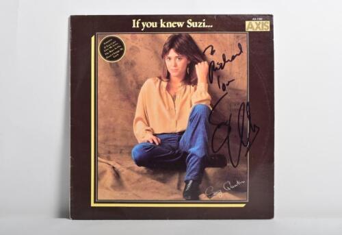 SUZI QUATRO: A Suzi Quatro 'If you knew Suzi...' vinyl album personally inscribed and signed by Suzi Quatro on album cover