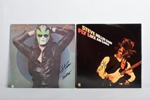 STEVE MILLER: Two The Steve Miller Band vinyls, 'Fly like an eagle' and 'The Joker' autographed on covers by Steve Miller