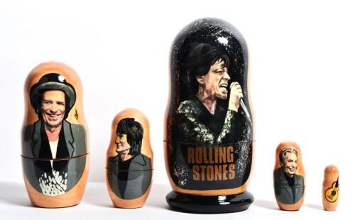 ROLLING STONES: A modern Rolling Stones russian doll babushka set