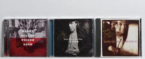 BUDDY MILLER: Three Buddy Miller CDs 'Poison Love', 'Your Love and Other Lies' and 'Cruel Moon' autographed on covers