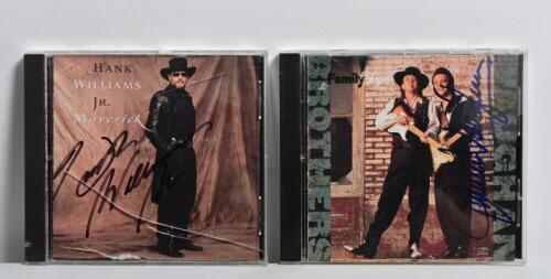 HANK WILLIAMS JR/VAUGHAN BROTHERS: Two CDs Hank Williams Jr 'Maverick' and The Vaughan Brothers 'Family Style' both autographed on cover