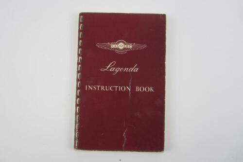 LAGONDA: An original 2.5 Litre and 3 Litre (Models LB.290 and LB.290/1) Instruction Book.