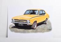 TORANA: A colour&nbsp;print after the original artwork depicting a Holden LC GTR Torana