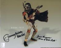 STAR WARS: A colour picture card of Boba Fett autographed by both Jeremy Bulloch and Jason Wingreen with COAs