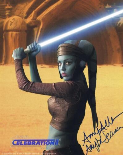 STAR WARS: A Star Wars Celebration II picture card of Aayla Secura autographed by Amy Allen with numbered COA