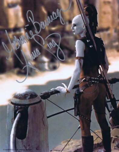 STAR WARS: A colour picture of Aurra Sing from The Phantom Menace, autographed by Michonne Bourriague, with COA.