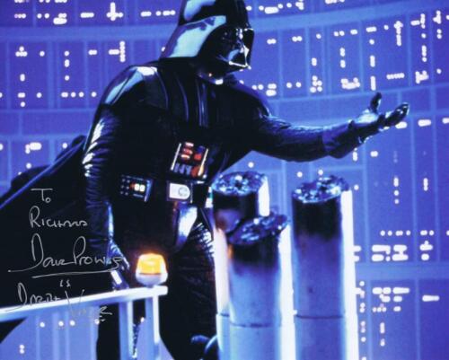 STAR WARS: A colour picture of Darth Vader autographed by Dave Prowse with personalised message