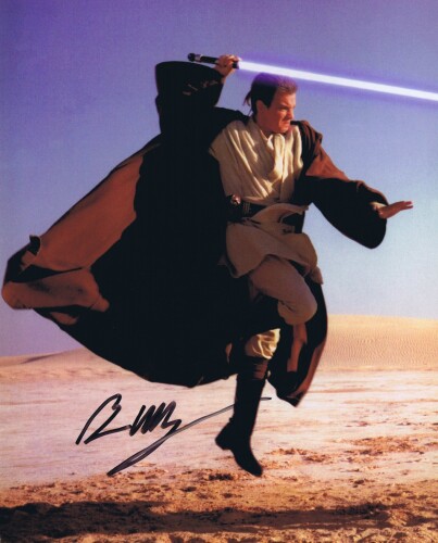 STAR WARS: A colour picture of Obi Wan Kenobi autographed by Ewan Mcgregor