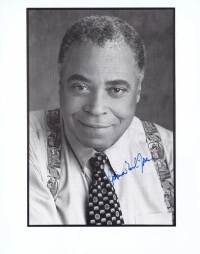 STAR WARS: A black and white picture of James Earl Jones. Autographed