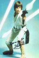 STAR WARS: A colour post card depicting Luke Skywalker, autographed by Mark Hamill