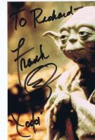 STAR WARS: A colour picture of Yoda autographed by Frank Oz with personalised message - 2