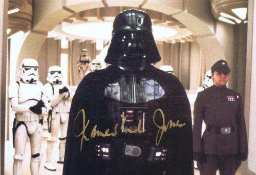 STAR WARS: A The Empire Strikes Back Star Wars post card depicting Darth Vader autographed by James Earl Jones