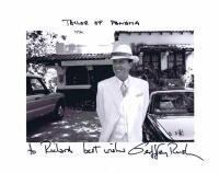 GEOFFREY RUSH: A black and white picture from Tailor of Panama, autographed personally "To Richard Best Wishes" by Geoffrey Rush