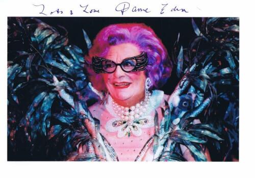DAME EDNA: A colour Dame Edna picture autographed by Barry Humphries