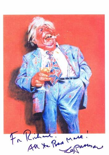 LES PATTERSON: A colour copy of portrait of Sir Les Patterson by Bill Leak "Are You With Me" autographed by Barry Humphries