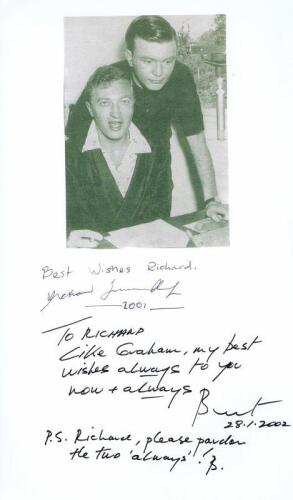 THE GRAHAM KENNEDY SHOW: A black and white picture depicting Graham Kennedy and Bert Newton autographed by both with personal messages "To Richard"