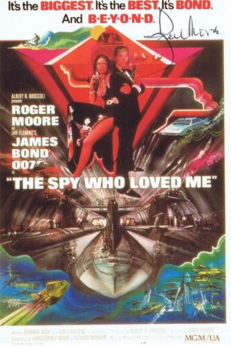 JAMES BOND: A "The Spy Who Loved Me" post card, autographed by Roger Moore