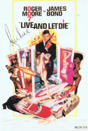 JAMES BOND: A "Live and Let Die" post card, autographed by Roger Moore