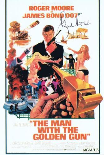 JAMES BOND: A "The Man With The Golden Gun" post card autographed by Roger Moore