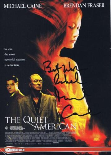 MICHAEL CAINE: A double sided "The Quiet American" movie flyer autographed by Michael Caine