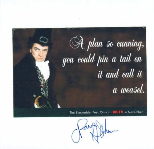 ROWAN ATKINSON: A colour picture from 'The Blackadder' autographed by Rowan Atkinson