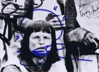 MONTY PYTHON: A black and white picture of 'Monty Python and The Holy Grail' autographed by Terry Jones, Eric Idle, John Cleese, Michael Palin, and Terry Gilliam, personally inscribed 'Hi Richard' - 6