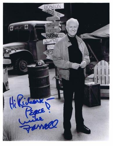 M*A*S*H: A black and white portrait of Mike Farrell 'Captain B.J. Hunnicutt' personally signed and inscribed by Mike Farrell