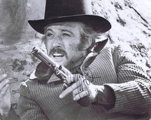 ROBERT REDFORD: A black and white picture from 1969 film 'Butch Cassidy and the Sundance Kid' depicting Robert Redford as the 'Sundance Kid' autographed by Robert Redford