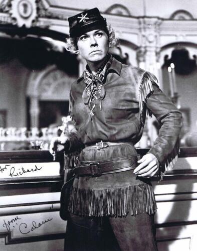 CALAMITY JANE: A black and white picture of Doris Day as 'Calamity Jane' signed 'For Richard, From Calamity'