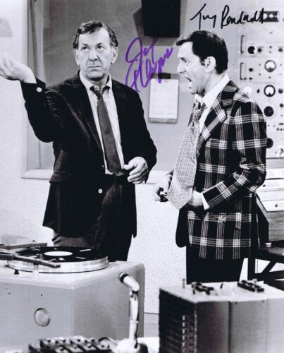 THE ODD COUPLE: A black and white picture of Jack Klugman and Tony Randall on the set of the Odd Couple, autographed by Klugman and Randall