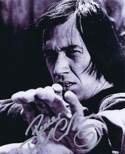 KUNG FU: A black and white portrait of Kwai Chang Caine, played by David Carradine in american series Kung Fu, picture autographed by David Carradine