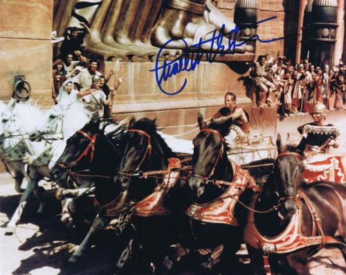 BEN HUR: A colour picture from film 'Ben Hur' autographed by Charlton Heston