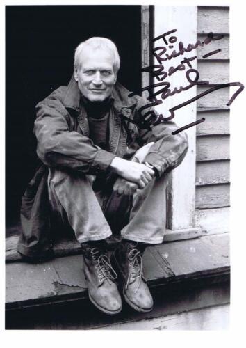 PAUL NEWMAN: A black and white portrait of Paul Newman, personally inscribed and signed by Paul Newman