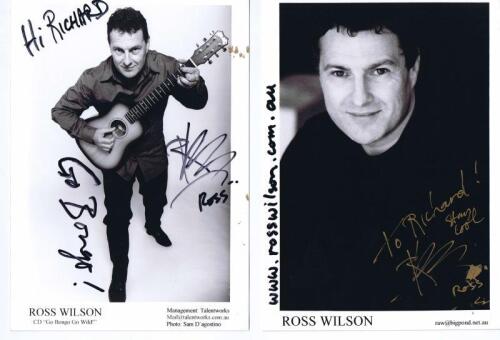 WILSON: Two black and white publicity shots of Ross Wilson. Ross Wilson signatures