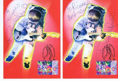 THE REAL THINGS: Two Australia Post First Day Cover (postcards) featuring Australian Rock Band 'The Real Thing'. Front of both postcards signed by Russell Morris