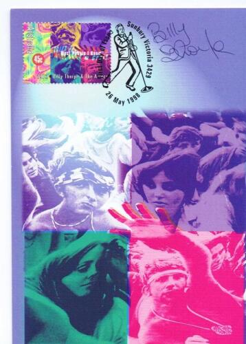 THORPE: An Australia Post First Day Cover (post card) featuring Billy Thorpe & The Aztecs, well known for hit 'Most People I KNow Think That I'm Crazy', front of postcard signed by Billy Thorpe.