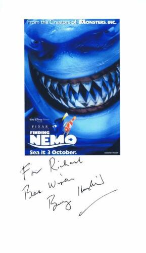 FINDING NEMO: A small coloured copy of Finding Nemo movie poster, autographed "For Richard, Best Wishes" by Barry Humphries