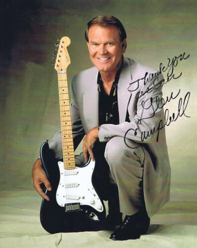 CAMPBELL: A colour Glen Campbell International Fan Club card. Glen Campbell signature