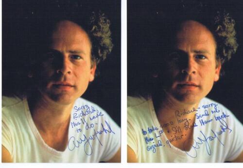 ART GARFUNKEL: Two identical Art Garfunkel picture cards. Art Garfunkel signatures