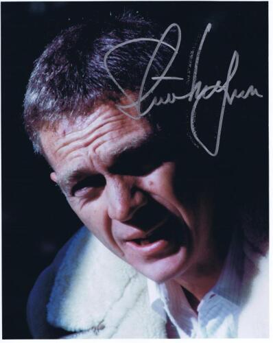 STEVE MCQUEEN: A coloured autographed portrait of Steve McQueen, edition 04/11 with COA