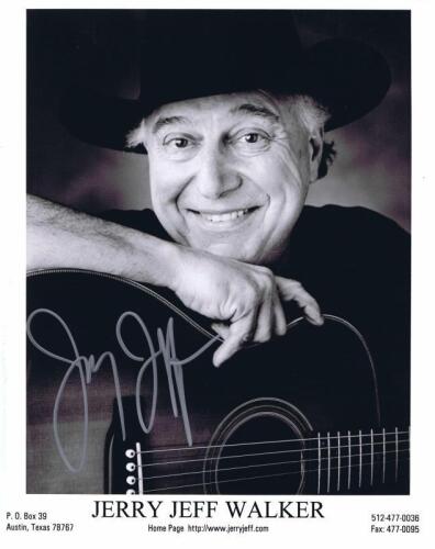 WALKER: A black and white 'JERRY JEFF WALKER' publicity picture. Jerry Jeff Walker signature