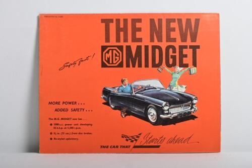 MG: A large colour fold out MG Midget double sided sales&nbsp;brochure&nbsp;&nbsp;
