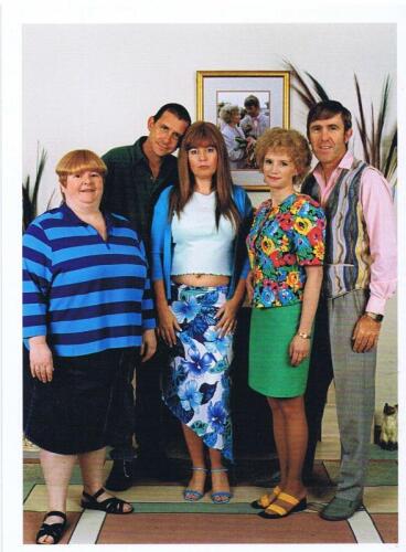 KATH & KIM: A colour picture card of Kath and Kim, autographed by Gina Riley and Jane Turner