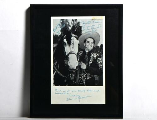 THE CISCO KID: A picture from series 'The Cisco Kid' personally inscribed and signed by Duncan Renaldo