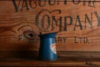 AMPOL: A cute little Ampol metal pouring tin with lid, 11cm high
