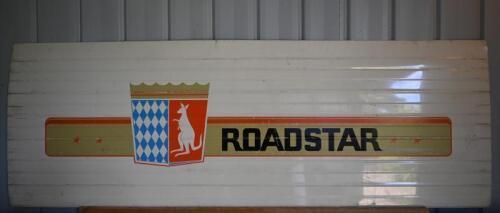 CARAVAN: A circa 1960s/1970s Roadstar tin caravan sign, 53cm high, 153cm wide