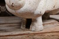 GOLDEN FLEECE: An original Golden Fleece cast aluminium 'Sir David of Dalkeith' pump top ram,overpainted in white,lacking screw, 37cm high, 56cm wide - 3