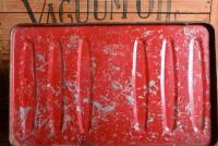 SHELL: An early two imperial gallon debossed Shell running board tin stencil painted to front 'Single Shell Motor Oil S.A.E 30' - 6