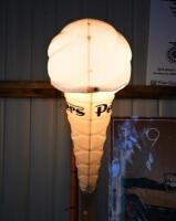 PETERS: An original wall mounted illuminated "Peter's" ice cream cone, 83cm high, 37cm wide, 56cm deep - 4