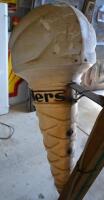 PETERS: An original wall mounted illuminated "Peter's" ice cream cone, 83cm high, 37cm wide, 56cm deep - 9